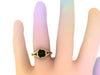 Engagement Ring in 14K Yellow Gold Wedding Ring with 7mm Round Black Diamond Center Unique Genuine Black Diamond Ring Modern Engage - V1095