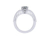 Classic Diamond Engagement Ring Forever Brilliant Cushion Cut Moissanite Engagement Ring 14K White Gold Ring Unique Engagement RIng -V1065