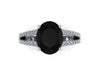 Black Diamond Ring 14K White Gold Ring Black Diamond Engagement Ring Oval Natural Black Diamond Bridal Fine Jewelry Gemstone Ring - V1099