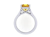 Citrine Engagement Ring 14K White Gold Engagement Ring Emerald Cut Citrine Gemstone Engagement Rings Original Fine Jewelry Valentine's-V1100