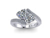Unique Engagement Ring Diamond Wedding Ring 14K White Gold Ring with Heart Shape Forever Brilliant Moissanite Center Valentine's Gift- V1101