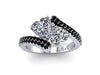 Forever Brilliant Moissanite Engagement Ring Unique Black Diamond Wedding Ring White Gold Engagement Heart Shape Engagement Ring Gems- V1101