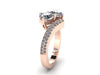 Unique Engagement Ring Diamond Wedding Ring 14K Rose Gold Engagement Heart Shape Forever Briliant Moissanites Center Valentine's Gift- V1101