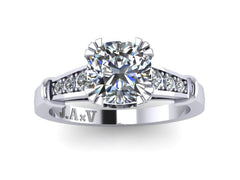 Cushion Cut F1 Moissanite Engagement Ring Diamond Wedding Ring 14K White Gold Engagement Ring Valentine's Gift Mother's Day Gift - V1103