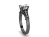 Cushion Cut Charles & Colvard Forever Brilliant Moissanite Engagement Ring 14K Black Gold Diamond Wedding Ring Fine Jewelry - V1103