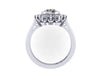 Victorian Engagement Ring Diamond Vintage Engagement 14K White Gold Wedding Ring with 6mm Round F1 Moissanite Valentine's Gift Xmas - V1105