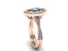 Marquise Engagement Ring Diamond Vintage Wedding Ring Rose Gold Fine Jewelry Halo Diamond Engagement 10x5mm Moissanite Center Unique - V1109