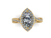 Marquise Engagement Ring Diamond Vintage Wedding Ring Yellow Gold Fine Jewelry Halo Diamond Engagement 10x5mm Brilliant Moissanite - V1109
