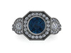 Art Deco Engagement Ring London Blue Topaz Bridal Ring Natural Diamond Engagement Ring Vintage Ring Unique Etsy Fine Jewelry Gemstone -V1111