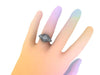 Art Deco Diamond Moissanite Engagement Ring Wedding Three Stone Ring 14K Black Gold Ring With 6mm Forever One Moissanite Center Ring -V1111