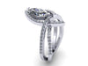 Marquise Engagement Ring Diamond Modern Bridal Ring 14K White Gold Ring Fine Jewelry Halo Diamond Engagement 12x6mm Moissanite Center- V1115