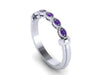 Amethyst Band 14K White Gold Band Wedding Band Matching Ring Fine Jewelry Holiday Gifts Her Gems February Birthstone Fine Jewelry - V1116