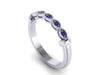 Blue Sapphire Band 14K White Gold Band Wedding Band Matching Ring Fine Jewelry Holiday Gifts Valentine's Gift For Her Gems Holiday - V1116