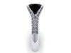 14K White Gold Engagement Ring Split Shank Natural Black Diamond Classic Engagement Ring With 8mm Natural Diamond Center Celebrity - V1117