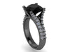 14K Black Gold Engagement Ring Natural Black Diamond Ring Classic Engagement Ring Celebrity Ring Etsy Unique Engagement Ring Genuine - V1117