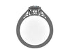 Edwardian Forever One Moiassanite Engagement Ring 14K Black Gold Vintage Ring Diamond Altenative Ring Moissanite Engagemetn Ring-V1118