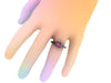 Edwardian Pink Sapphire Engagement Ring 14K Black Gold Vintage Ring Center Fine Jewelry Gemstone Engagement - V1118