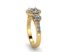 14k Yellow Gold Engagement Ring Diamond Halo Bridal Ring Forever One Moissanite Engagement Ring Valentine's Gift Unique Engage- V1120