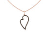 Valentines Natural Black Diamond Heart Necklace 14K Rose Gold Valentine's Gift Wedding Women's Jewelry Unique Neckalce Special Gifts-V1122