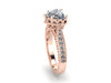 Rose Gold Victorian Engagement Ring Diamond Engagement Ring Charles & Colvard Forever Brilliant Heart Shape Moissanite Ring 14K Gold - V1126