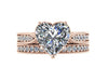 Victorian Diamond Bridal Set Engagement Ring With Matching Band Forever Brilliant Heart Shape Brilliant Moissanite Ctr 14K Rose Gold - V1126