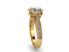 Victorian Diamond Engagement Ring Charles & Colvard Forever Brilliant Heart Shape Moissanite Center 14K Yellow Gold Statement Ring - V1126