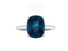 10x8mm Cushion Cut London Blue Topaz Solitaire Engagement Ring 14K White Gold Wedding Ring Marraige Bridal Fine Jewelry Elegant Gems - V1131