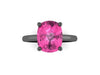 10x8mm Cushion Cut Pink Sapphire Solitaire Engagement Ring 14K Black Gold Wedding Ring Marraige Bridal Fine Jewelry Elegant Gemstone -V1131