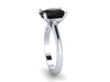 Cushion Cut Natural Black Diamond Engagement Ring 14K White Gold Wedding Ring Marraige Bridal Fine Jewelry Elegant Gemstone Proposal -V1131