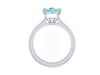 10x8mm Cushion Cut Aquamarine Engagement Ring 14K White Gold Wedding Ring Marraige Bridal Fine Jewelry Elegant Gemstone Bridal Gifts -V1131