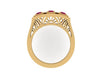 14K Yellow Gold Edwardian Three-Stone Genuine Ruby Engagment Ring Vintage Wedding Estate Fine Jewelry Antique Ring Anniversary Gift -V1134