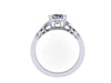 Unique Vintage Engagement Ring Charles & Colvard Forever One Moissanite 14K White Gold Diamond Wedding Ring Estate Fine Jewelry -V1135