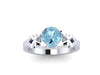 Unique Vintage Aquamarine Engagement Ring 14K White Gold Diamond Wedding Ring Estate Fine Jewelry Original Gemstone Rings Wedding Gems-V1135