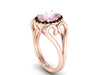 Morganite Engagement Ring Unique Wedding Ring Heart Ring Genuine Black Diamond Valentines Gift Items Gemstone Custom Jewelry Love - V1137