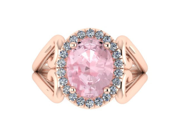 Unique Morganite Engagement Ring Diamond Valentine's Gift Heart Engagment Ring 14k Rose Gold Engagemetn Ring Bridal Rings Etsy Rings- V1137