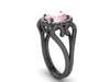 Unique Morganite Engagement Ring Diamond Valentine's Gift Heart Engagment Ring 14k Black Gold Engagemetn Ring Bridal Rings Etsy Rings- V1137