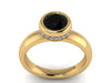 Black Diamond Engagement Ring Wedding Ring 14k Yellow Gold Engagement Ring Valentine's Gift Unique Fine Jewelry Gemstone Ring Propose- V1139