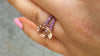 Amethyst Engagement Ring Oval Morganite Engagement 14K Rose Gold Engagement Ring with February Birthstone Original Fine Jewelry Gems - V1099