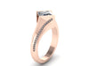 Unique Engagement Ring Forever Brilliant Princess Cut Moissanite Engagement Ring Diamond Rings 14k Rose Gold Ring Fine Modern Design - V1142