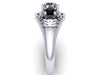 Black Diamond & Forever One Moissanite Engagement Ring Edwardian Ring 14K White Gold Engagement Vintage Filigree Design Ring - V1144