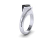 Unique Black Diamond Engagement Ring Princess Cut Diamond Engagement Ring 14k White Gold Ring Fine Modern Design Proposal Ring Gifts - V1142