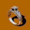 Platinum Engagement Ring Diamond Engagement Ring with 6.5mm Round Charles & Colvard Forever One Moissanite Ctr Fine Jewelry - V1040