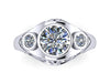 Forever One Moissanite Engagement Ring Vintage Engagement Ring Diamond Ring Filigree Design 14k White Gold Bridal Ring Wedding Ring - V1145