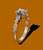 Forever One Moissanite Engagement Ring Diamond Engagement Ring 14K White Gold Bridal Ring Wedding Ring Anniversary Diamond Promise - V1024