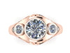 Forever One Moissanite Engagement Ring Vintage Engagement Ring Diamond Ring Filigree Design 14k Rose Gold Bridal Ring Wedding Marriage-V1145
